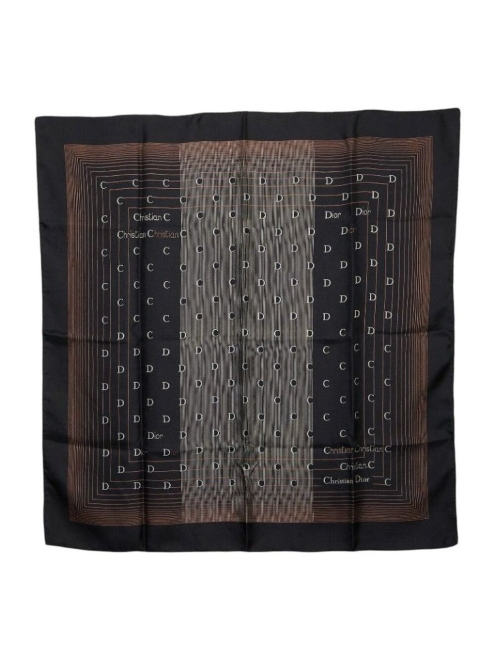 Dior CD Logo Scarf Black Silk